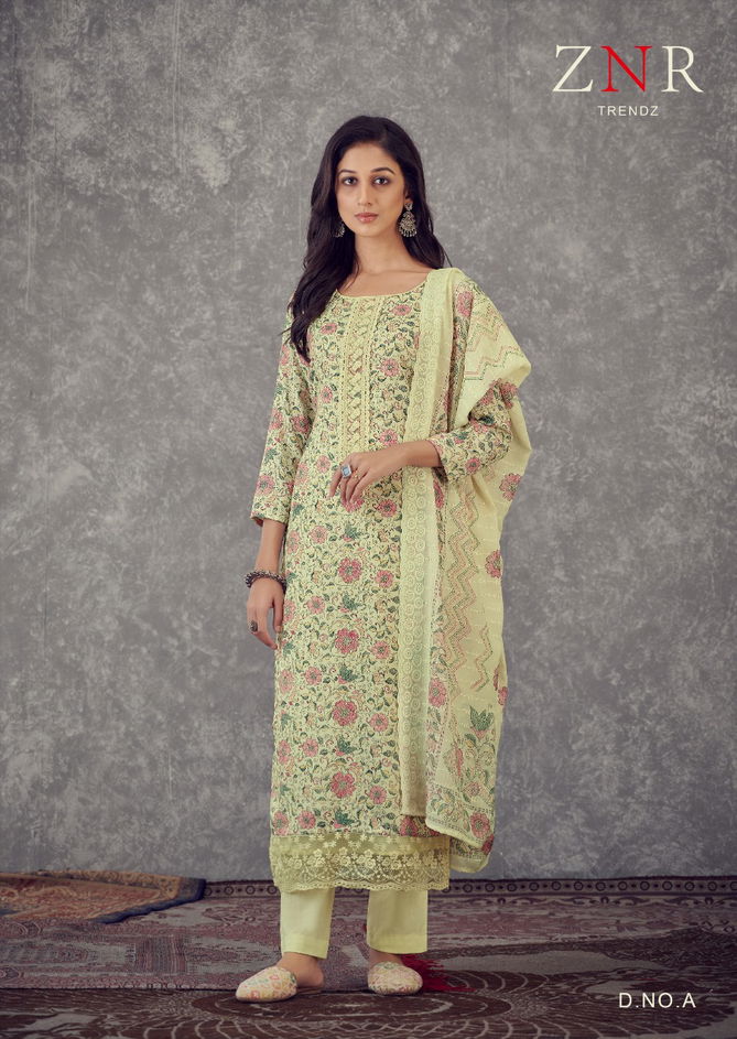 Znr Kaira Fancy Ethnic Wear Printed Jam Cotton Salwar Suits Collection